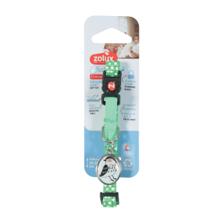 Obojek kočka CHATOUILLE s přívěskem zelená Zolux