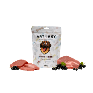 Pochoutka Artinky Jehněčí&Hovězí s černým rybízem 300g