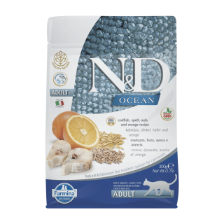 N&D OCEAN CAT LG Adult Codfish & Orange 300g
