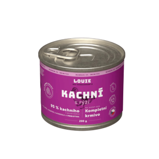 Louie Dog konz. Kachní s rýží a prebiotiky 200g