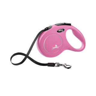 Vodítko FLEXI Classic New M pásek 5m/25kg růžová