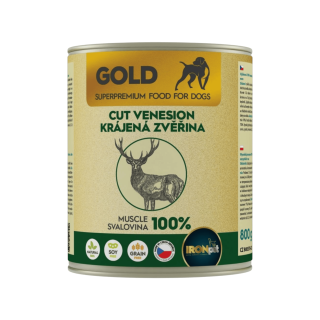 IRONpet Gold Dog Venison Cut Muscle konzerva 800g
