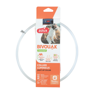 Obojek LED transparent BIVOUAK 30-60cm USB Zolux