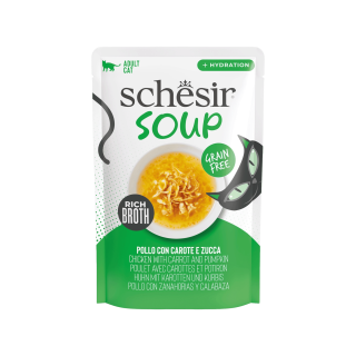 Schesir Cat kapsa Adult Soup kuře/mrkev/dýně 40g