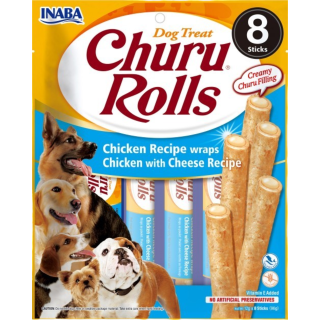Churu Dog Rolls Chicken wraps Chicken&Cheese 8x12g