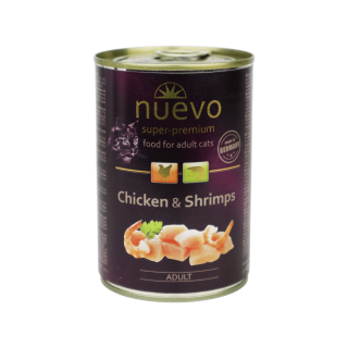 Nuevo kočka adult Kuře a krevety konz. 400g