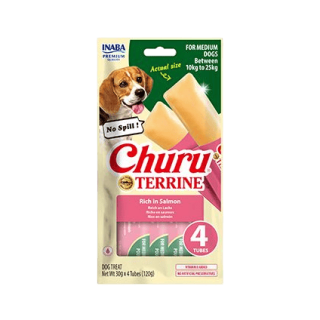 Churu Dog Terrine losos plemena M 4x30g