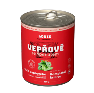 Louie Dog konz. Vepřové se špenátem a prebiotiky 800g