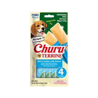 Churu Dog Terrine kuřecí se sýrem plemena M 4x30g