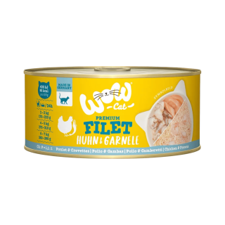 WOW Cat konzerva Adult Filet kuřecí s krevetami 70g
