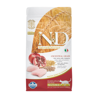 N&D LG CAT Neutered Chicken & Pomegranate 1,5kg