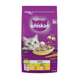 Whiskas Dry Sterile s kuřecím masem 3,8kg