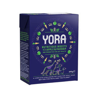 YORA Dog Tetrapack paštika z hmyzu jablko,pastiňák390g