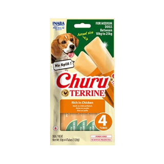 Churu Dog Terrine kuřecí plemena M 4x15g