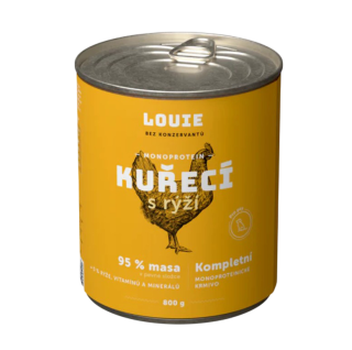 Louie Dog konz. Kuřecí s rýží a prebiotiky 800g