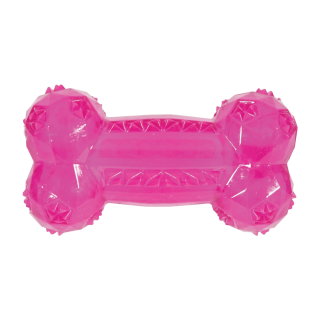 Hračka pes BONE TPR POP kost 14cm růžová Zolux