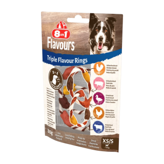 Pochoutka 8in1 Flavours Triple Flavour Rings XS/S 80g