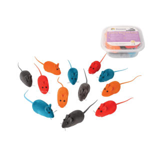 Hračka BOX Myška semiš 6cm /12ks