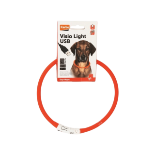 Obojek USB Visio Light LED nabíjecí 70cm červený KAR