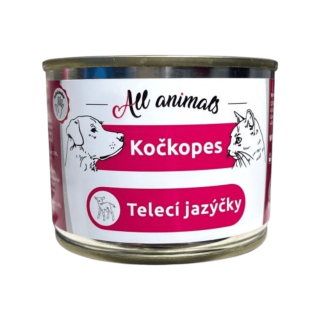 All Animals kočkopes konz. Telecí jazýčky 200g