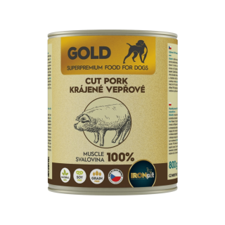 IRONpet Gold Dog Pork Cut Muscle konzerva 800g