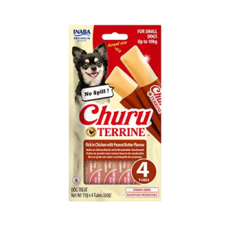 Churu Dog Terrine kuřecí s araš.másl. plemena S 4x15g