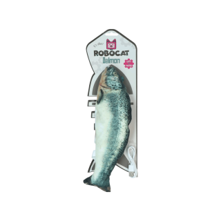 Hračka kočka Robocat Fish losos madnip, USB 30cm