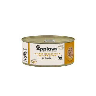 Applaws Cat konz. Adult Broth kuřecí prsa s játry 70g