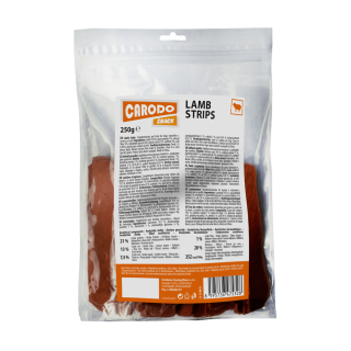 CARODO Dog poch. Jehněčí proužky 250g