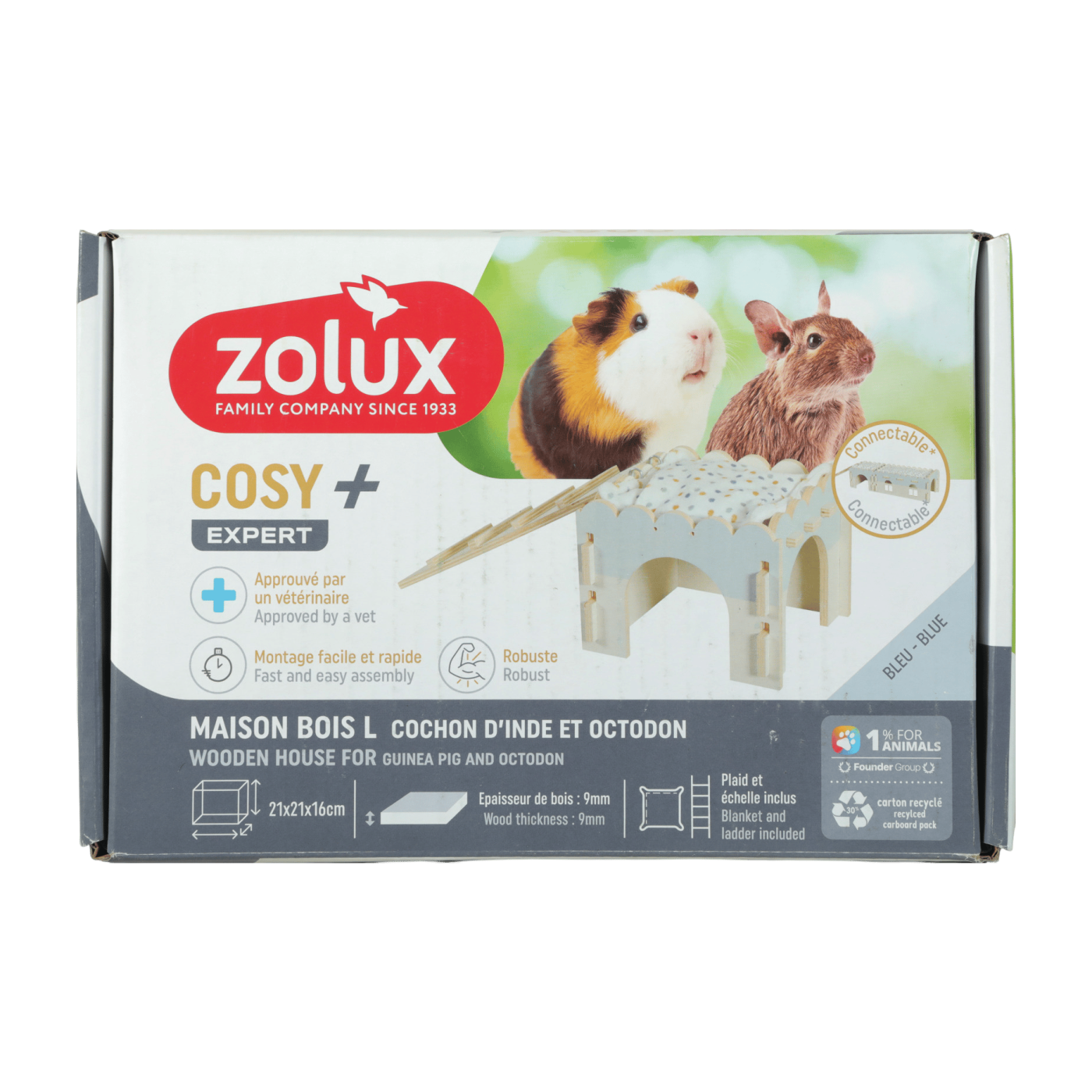 Domeček COSY dřevěný morče 9mm Zolux