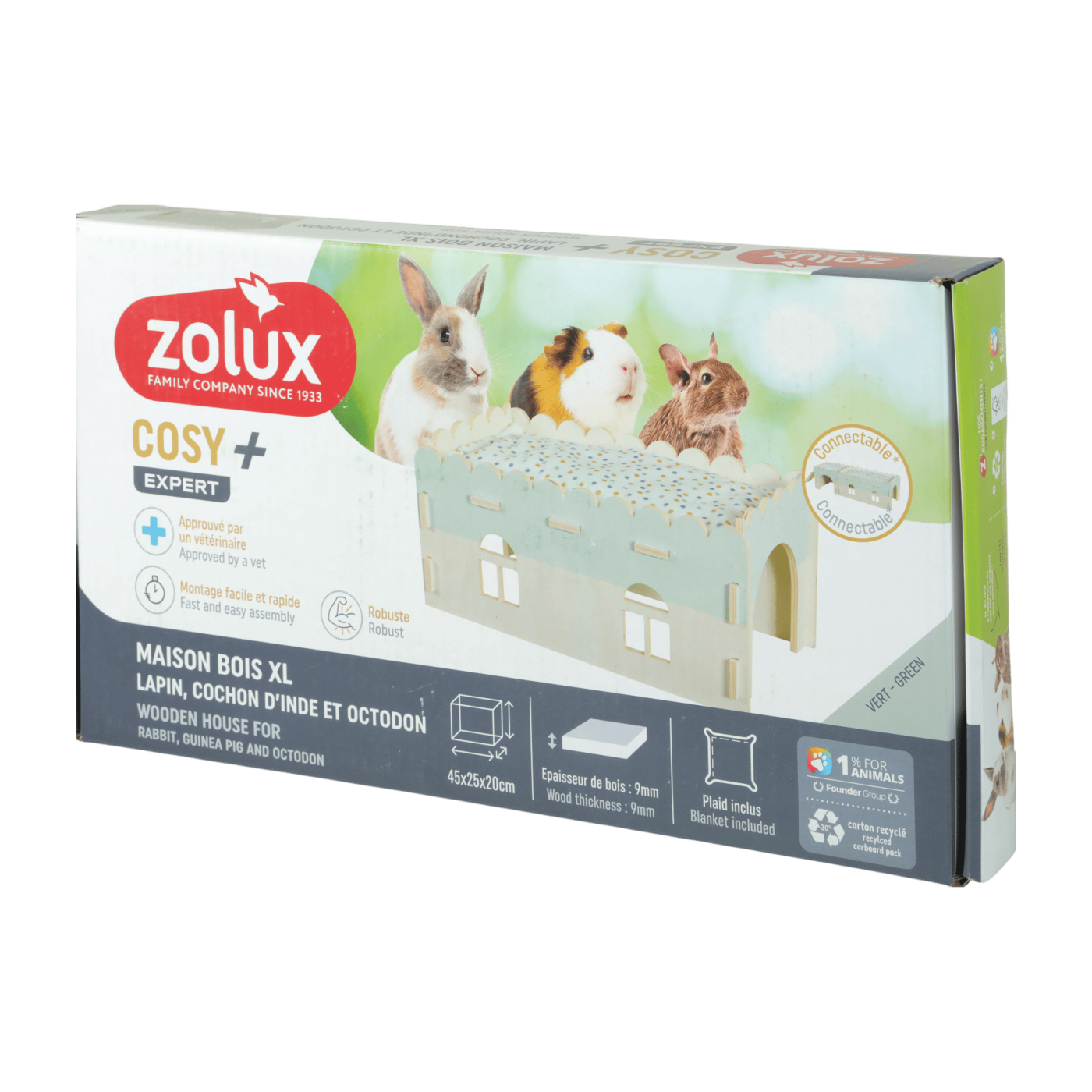 Domeček COSY dřevěný s přístavbou králík 9mm Zolux