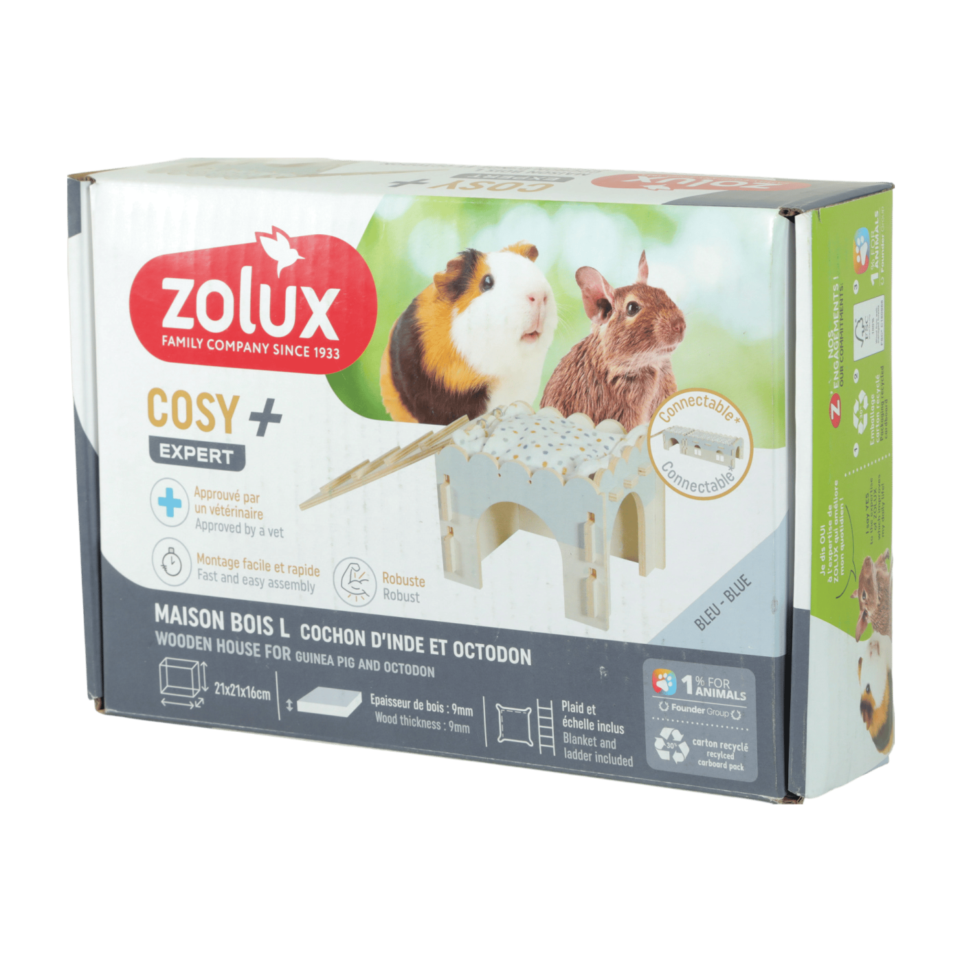 Domeček COSY dřevěný morče 9mm Zolux
