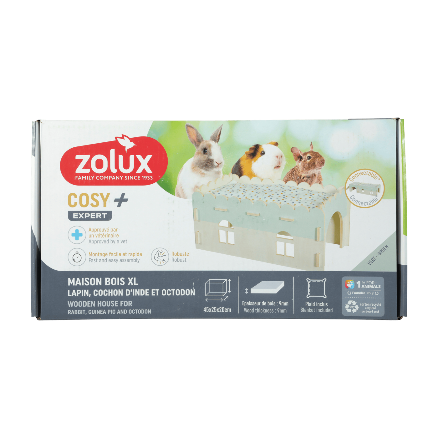 Domeček COSY dřevěný s přístavbou králík 9mm Zolux